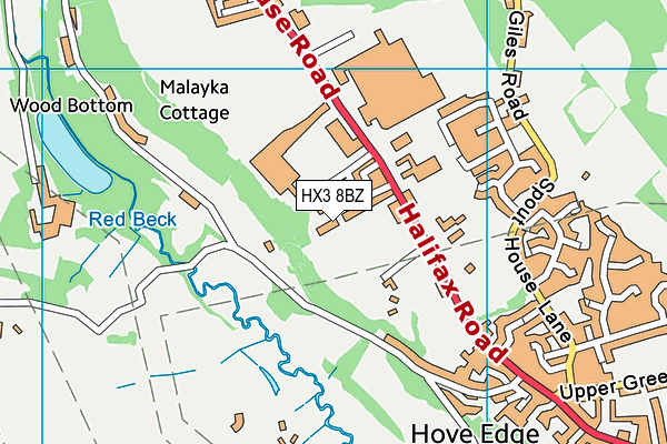 HX3 8BZ map - OS VectorMap District (Ordnance Survey) HX3 8BZ map - OS VectorMap District (Ordnance Survey)
