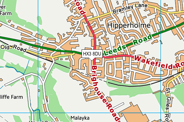 HX3 8DU map - OS VectorMap District (Ordnance Survey) HX3 8DU map - OS VectorMap District (Ordnance Survey)