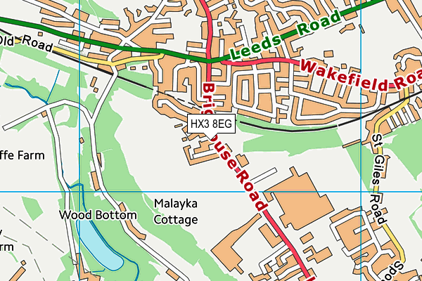 HX3 8EG map - OS VectorMap District (Ordnance Survey) HX3 8EG map - OS VectorMap District (Ordnance Survey)