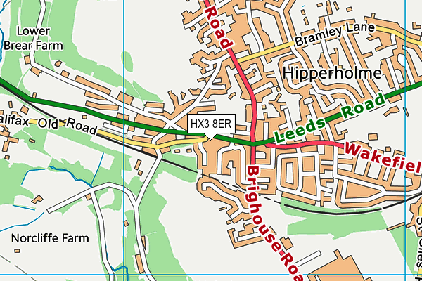 HX3 8ER map - OS VectorMap District (Ordnance Survey) HX3 8ER map - OS VectorMap District (Ordnance Survey)
