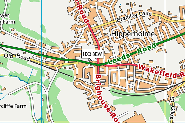 HX3 8EW map - OS VectorMap District (Ordnance Survey) HX3 8EW map - OS VectorMap District (Ordnance Survey)