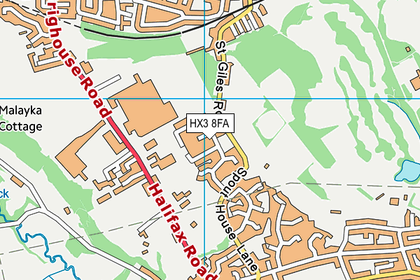 HX3 8FA map - OS VectorMap District (Ordnance Survey) HX3 8FA map - OS VectorMap District (Ordnance Survey)