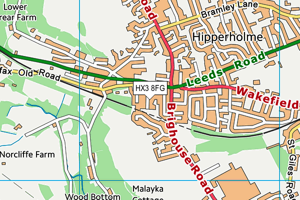 HX3 8FG map - OS VectorMap District (Ordnance Survey) HX3 8FG map - OS VectorMap District (Ordnance Survey)