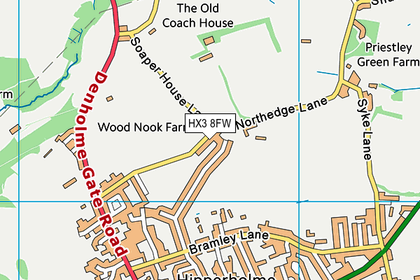 HX3 8FW map - OS VectorMap District (Ordnance Survey) HX3 8FW map - OS VectorMap District (Ordnance Survey)