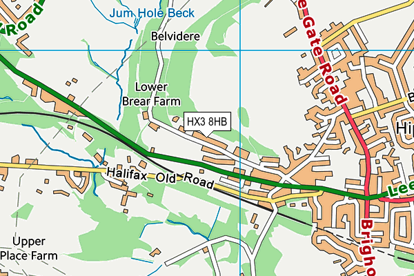 HX3 8HB map - OS VectorMap District (Ordnance Survey) HX3 8HB map - OS VectorMap District (Ordnance Survey)