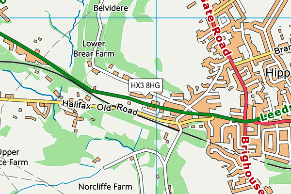 HX3 8HG map - OS VectorMap District (Ordnance Survey) HX3 8HG map - OS VectorMap District (Ordnance Survey)