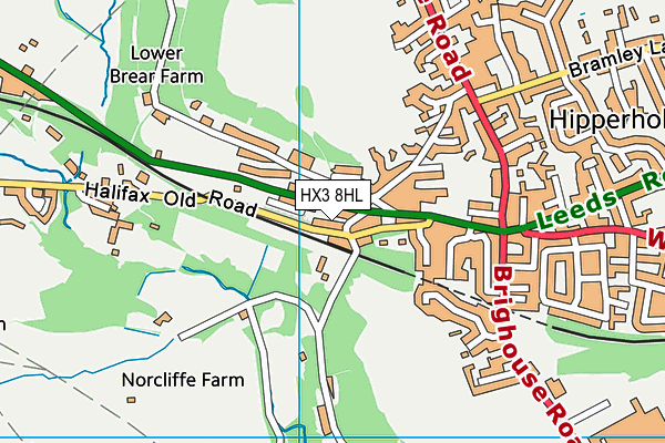 HX3 8HL map - OS VectorMap District (Ordnance Survey) HX3 8HL map - OS VectorMap District (Ordnance Survey)