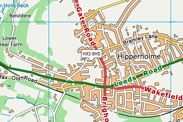 HX3 8HS map - OS VectorMap District (Ordnance Survey) HX3 8HS map - OS VectorMap District (Ordnance Survey)