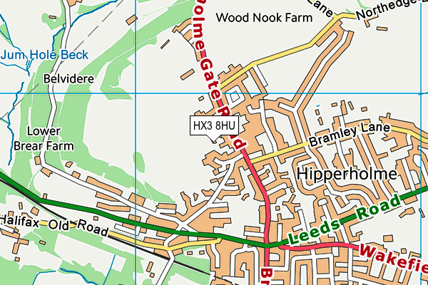 HX3 8HU map - OS VectorMap District (Ordnance Survey) HX3 8HU map - OS VectorMap District (Ordnance Survey)