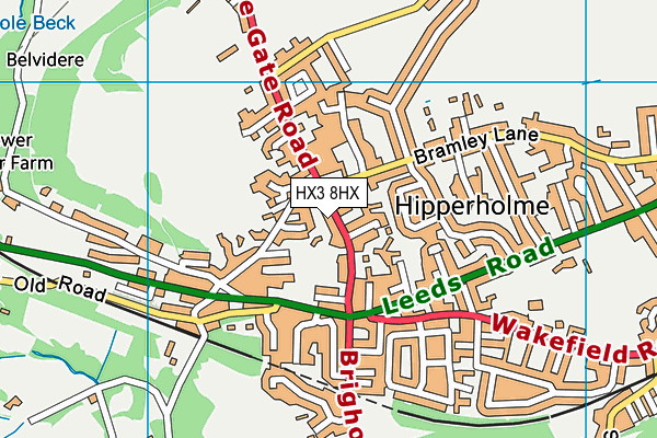 HX3 8HX map - OS VectorMap District (Ordnance Survey) HX3 8HX map - OS VectorMap District (Ordnance Survey)
