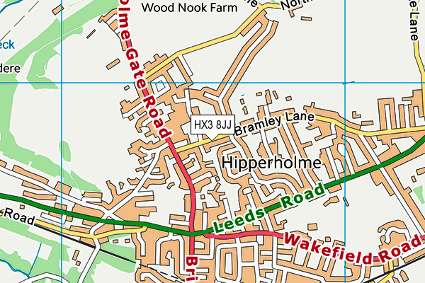 HX3 8JJ map - OS VectorMap District (Ordnance Survey)