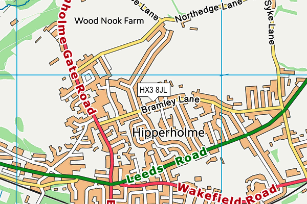 HX3 8JL map - OS VectorMap District (Ordnance Survey) HX3 8JL map - OS VectorMap District (Ordnance Survey)