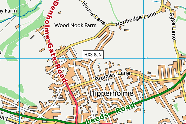 HX3 8JN map - OS VectorMap District (Ordnance Survey) HX3 8JN map - OS VectorMap District (Ordnance Survey)