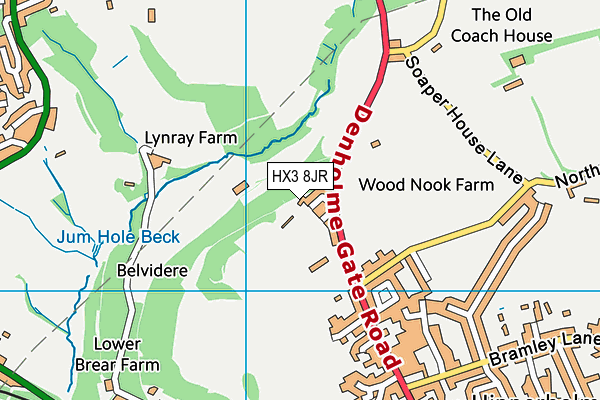 HX3 8JR map - OS VectorMap District (Ordnance Survey) HX3 8JR map - OS VectorMap District (Ordnance Survey)