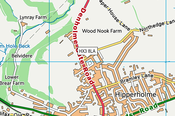 HX3 8LA map - OS VectorMap District (Ordnance Survey) HX3 8LA map - OS VectorMap District (Ordnance Survey)