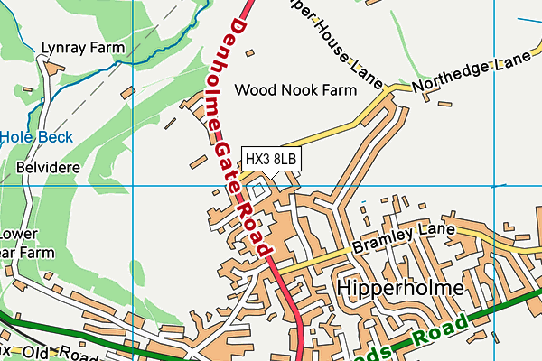 HX3 8LB map - OS VectorMap District (Ordnance Survey) HX3 8LB map - OS VectorMap District (Ordnance Survey)
