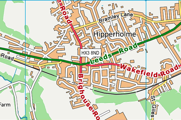 HX3 8ND map - OS VectorMap District (Ordnance Survey) HX3 8ND map - OS VectorMap District (Ordnance Survey)
