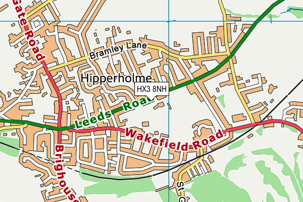 HX3 8NH map - OS VectorMap District (Ordnance Survey)