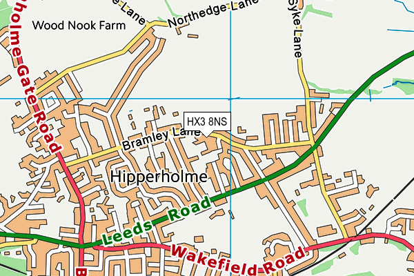 HX3 8NS map - OS VectorMap District (Ordnance Survey) HX3 8NS map - OS VectorMap District (Ordnance Survey)