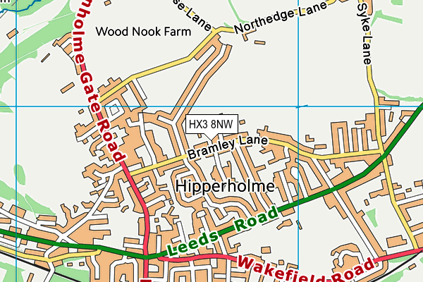 HX3 8NW map - OS VectorMap District (Ordnance Survey) HX3 8NW map - OS VectorMap District (Ordnance Survey)