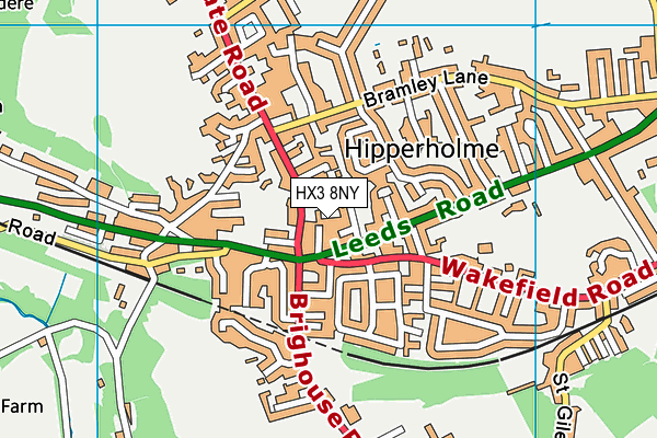HX3 8NY map - OS VectorMap District (Ordnance Survey) HX3 8NY map - OS VectorMap District (Ordnance Survey)