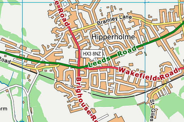 HX3 8NZ map - OS VectorMap District (Ordnance Survey) HX3 8NZ map - OS VectorMap District (Ordnance Survey)