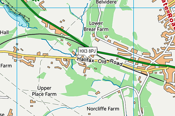 HX3 8PJ map - OS VectorMap District (Ordnance Survey) HX3 8PJ map - OS VectorMap District (Ordnance Survey)