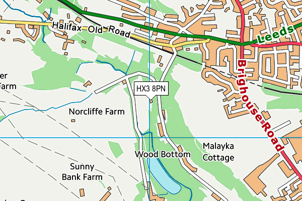 HX3 8PN map - OS VectorMap District (Ordnance Survey) HX3 8PN map - OS VectorMap District (Ordnance Survey)