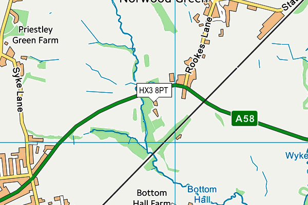 HX3 8PT map - OS VectorMap District (Ordnance Survey)