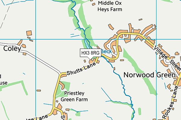 HX3 8RG map - OS VectorMap District (Ordnance Survey) HX3 8RG map - OS VectorMap District (Ordnance Survey)