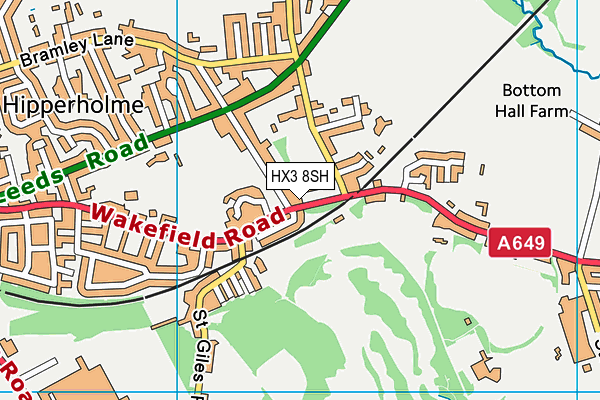 HX3 8SH map - OS VectorMap District (Ordnance Survey) HX3 8SH map - OS VectorMap District (Ordnance Survey)