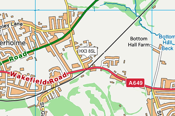 HX3 8SL map - OS VectorMap District (Ordnance Survey) HX3 8SL map - OS VectorMap District (Ordnance Survey)