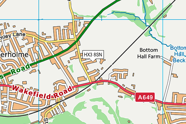 HX3 8SN map - OS VectorMap District (Ordnance Survey) HX3 8SN map - OS VectorMap District (Ordnance Survey)