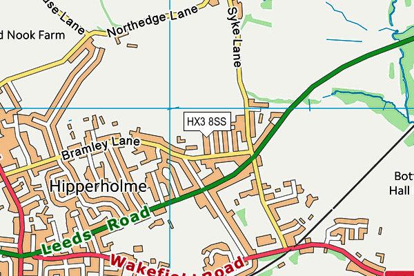 HX3 8SS map - OS VectorMap District (Ordnance Survey) HX3 8SS map - OS VectorMap District (Ordnance Survey)