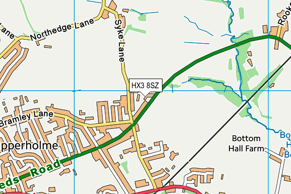 HX3 8SZ map - OS VectorMap District (Ordnance Survey) HX3 8SZ map - OS VectorMap District (Ordnance Survey)