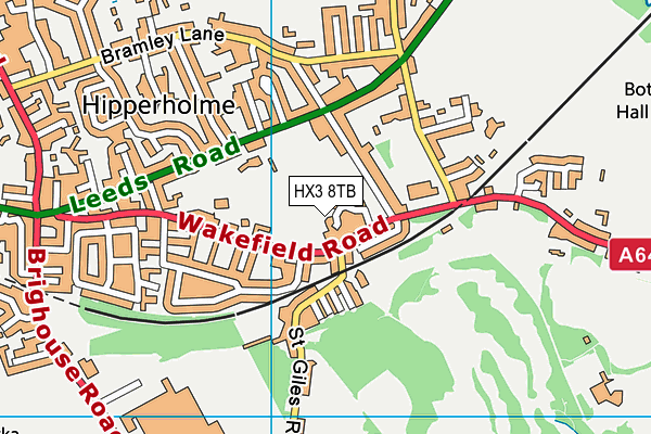 HX3 8TB map - OS VectorMap District (Ordnance Survey)