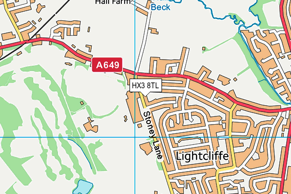 HX3 8TL map - OS VectorMap District (Ordnance Survey) HX3 8TL map - OS VectorMap District (Ordnance Survey)