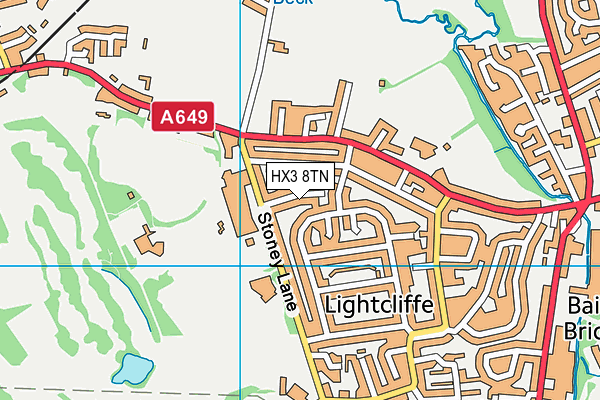 HX3 8TN map - OS VectorMap District (Ordnance Survey) HX3 8TN map - OS VectorMap District (Ordnance Survey)