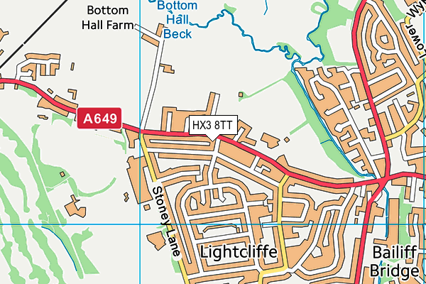 HX3 8TT map - OS VectorMap District (Ordnance Survey) HX3 8TT map - OS VectorMap District (Ordnance Survey)