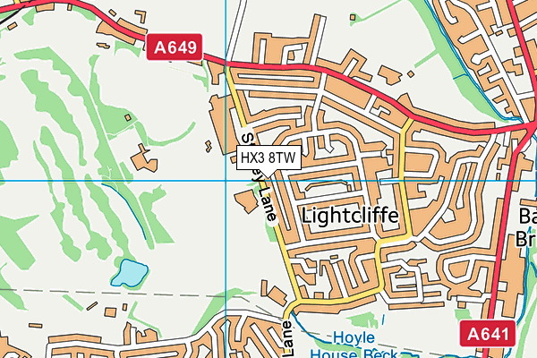 HX3 8TW map - OS VectorMap District (Ordnance Survey)