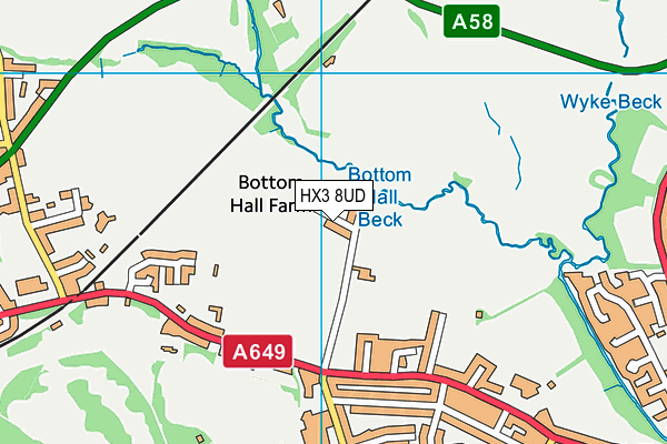 HX3 8UD map - OS VectorMap District (Ordnance Survey) HX3 8UD map - OS VectorMap District (Ordnance Survey)