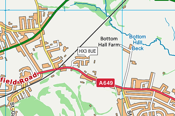 HX3 8UE map - OS VectorMap District (Ordnance Survey)