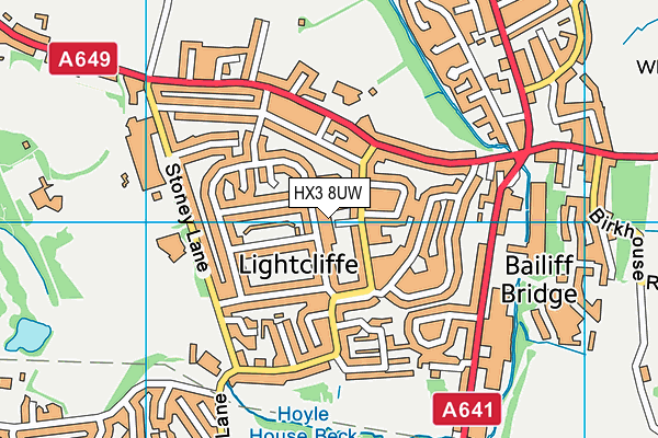 HX3 8UW map - OS VectorMap District (Ordnance Survey) HX3 8UW map - OS VectorMap District (Ordnance Survey)