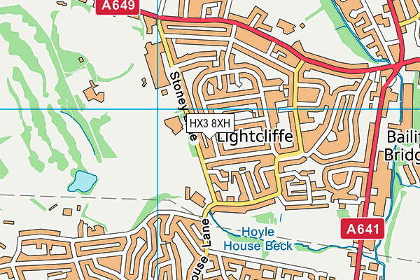 HX3 8XH map - OS VectorMap District (Ordnance Survey)