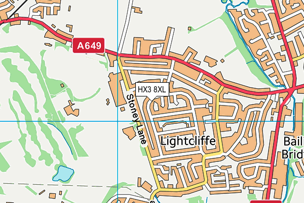 HX3 8XL map - OS VectorMap District (Ordnance Survey)