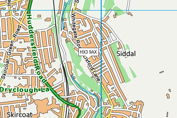 HX3 9AX map - OS VectorMap District (Ordnance Survey) HX3 9AX map - OS VectorMap District (Ordnance Survey)