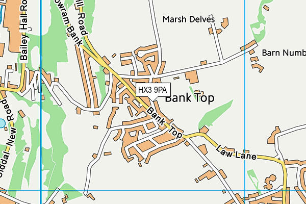 HX3 9PA map - OS VectorMap District (Ordnance Survey) HX3 9PA map - OS VectorMap District (Ordnance Survey)