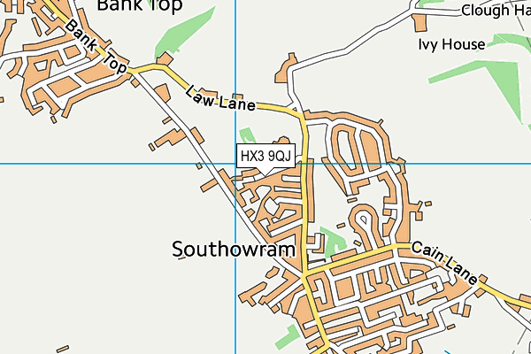 HX3 9QJ map - OS VectorMap District (Ordnance Survey)