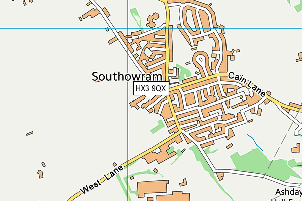 HX3 9QX map - OS VectorMap District (Ordnance Survey) HX3 9QX map - OS VectorMap District (Ordnance Survey)