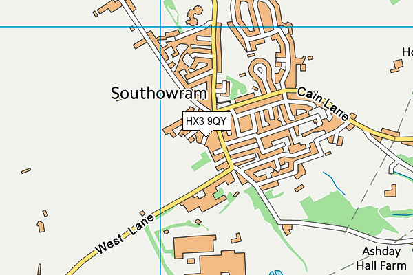 HX3 9QY map - OS VectorMap District (Ordnance Survey) HX3 9QY map - OS VectorMap District (Ordnance Survey)